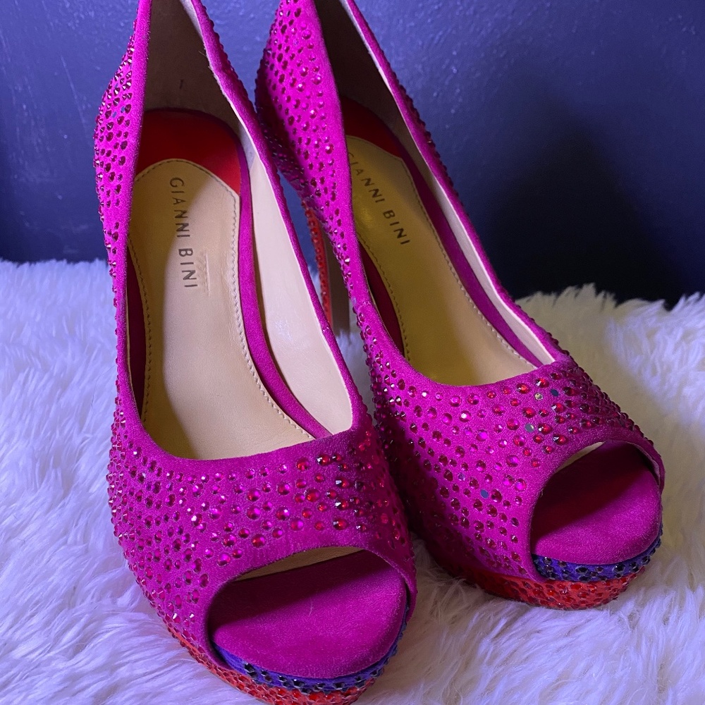 Gianni Bini Platform Crystal Heels 8.5M